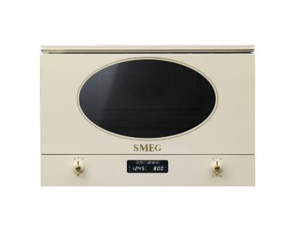 Cuptor incorporabil cu microunde Smeg Colonial MP822PO, 60 cm, crem, retro