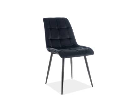 Scaun tapitat CHIC VELVET catifea black 50x58xH88cm, picioare negre