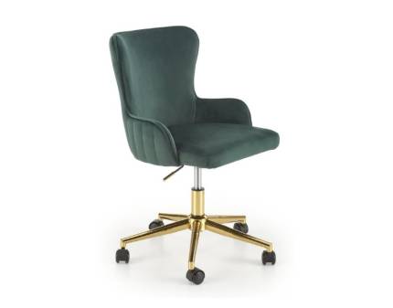 Scaun de birou reglabil pe inaltime, rotativ TIMOTEO green/ auriu