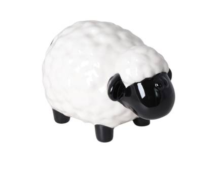 Oaie Mini din ceramica alb/ negru 