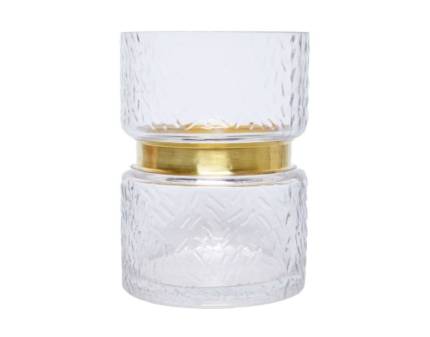 Vaza sticla cu auriu 12x12x17cm