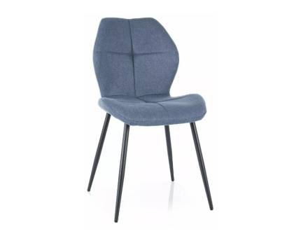 Scaun tapitat FRANK NEA material textil denim 48x56xH86cm, picioare negre