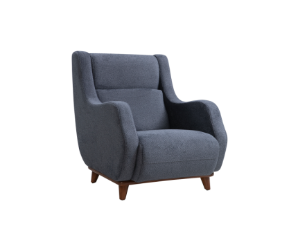 Fotoliu MUSTANG cu picioare din lemn, design rotunjit, premium, personalizabil 90x75xH90cm