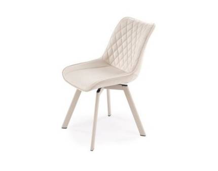 Scaun tapitat K520 rotativ, catifea cream 46x47xH80cm, picioare casmir
