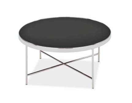 Masuta GINA B SILVER din sticla neagra, metal crom 82xH40cm