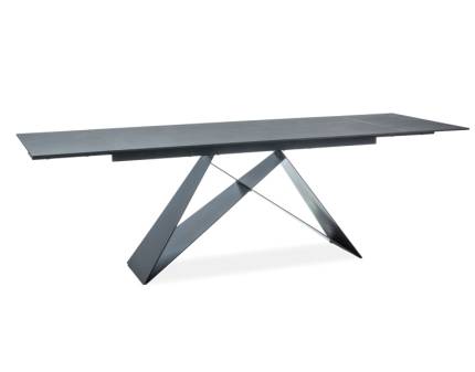 Masa extensibila WESTIN I din sticla securizata termorezistenta neagra, metal negru 160-240x90xH76cm