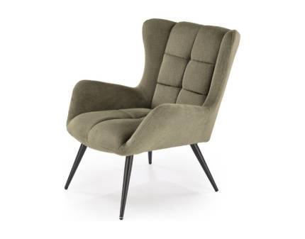 Fotoliu BYRON material textil olive, picioare negre 72x85xH92cm 