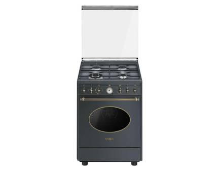 Aragaz mixt Smeg Colonial CO68GMA8, 60 cm latime, retro, antracit, Vapor Clean