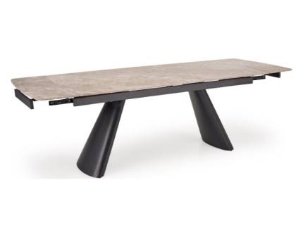 Masa extensibila VINCE din otel sinterizat cu efect de marmura maro, otel vopsit negru 180-238x85xH75cm
