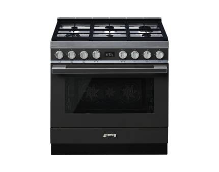 Masina de gatit mixta Smeg Portofino CPF9GPAN, 90 cm, antracit, 6 arzatoare, pirolitic