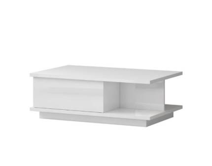 Masuta PIANO WHITE cu sertar pentru depozitare, din PAL Egger alb lucios 104x65xH36cm