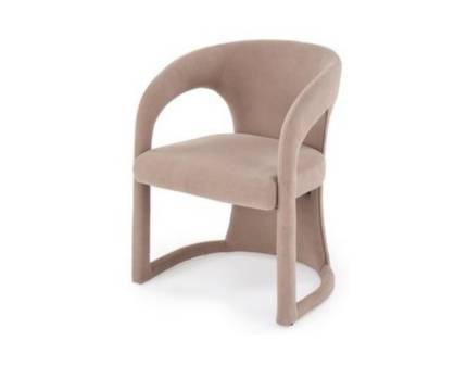 Scaun tapitat K615 catifea beige 60x58xH78cm, picioare tapitate beige