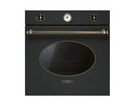 Cuptor incorporabil electric Smeg Colonial SFP805AO, antracit, retro, pirolitic