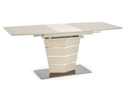 Masa extensibila SORENTO din MDF si sticla sampanie, metal crom 140-180x80xH76cm