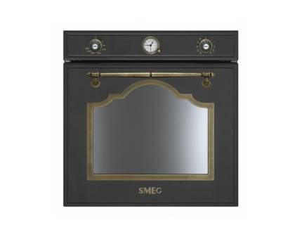 Cuptor incorporabil electric Smeg Cortina SF750AO, retro, antracit cu estetica alama, Vapor Clean