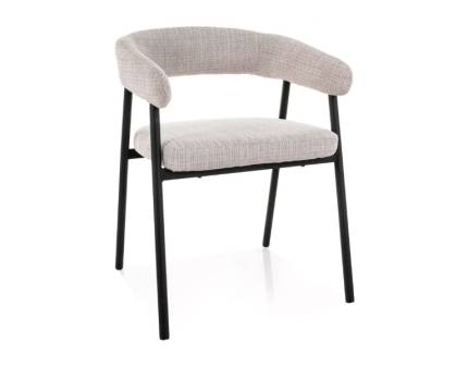 Scaun tapitat KATANA BLACK material textil grey 57x57xH75cm, picioare negre