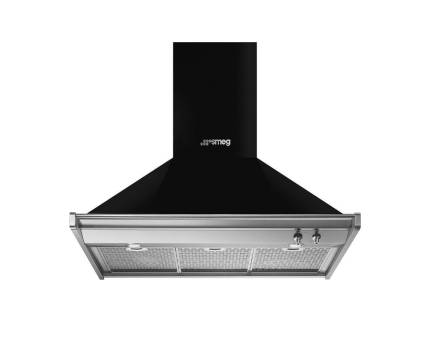 Hota semineu Smeg Classic KD90HNE, 90 cm, negru, retro
