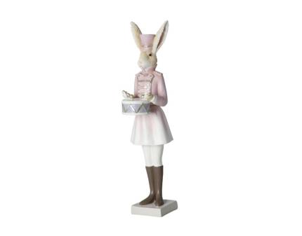 Figurina iepure femeie cu rochie roz Varianta 2/2 