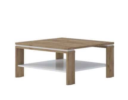 Masuta STELA din PAL Egger alb lucios si stejar Nebraska 90x88xH45cm