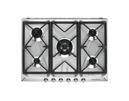 Plita incorporabila pe gaz Smeg Victoria SR975XGH, inox, 70 cm, Wok, fonta