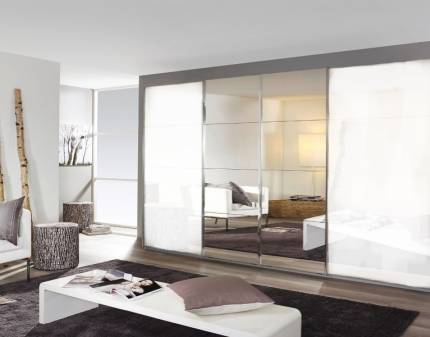 Dulap alb lucios/oglinda 361x230x62cm SYNCRONO