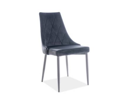 Scaun tapitat TRIX VELVET catifea black 49x59xH89cm, picioare negre