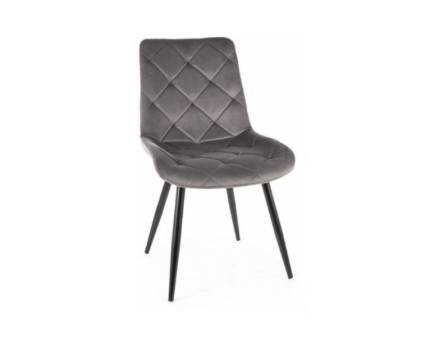 Scaun tapitat RALPH VELVET modern, catifea grey 51x63xH88cm, picioare negre
