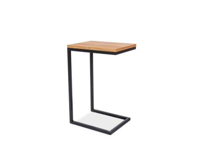 Masuta LARGO C L din MDF cu furnir natural stejar, metal negru 40x30xH60cm