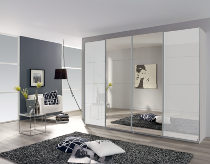 Dulap sticla alba/oglinda 271x230x62cm SYNCRONO