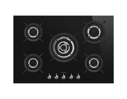 Plita incorporabila vitroceramica pe gaz Smeg Classic PV375CN, 75 cm, wok