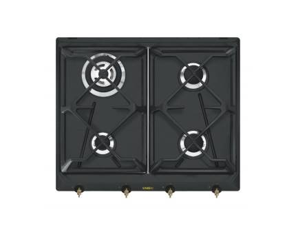 Plita incorporabila pe gaz Smeg Colonial SRV864AOGH, 60 cm, antracit, retro