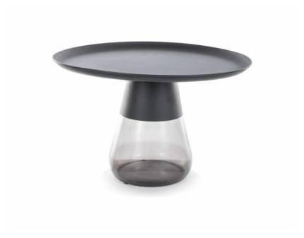 Masuta TIFFANY B BLACK din metal negru mat, sticla 70xH43cm