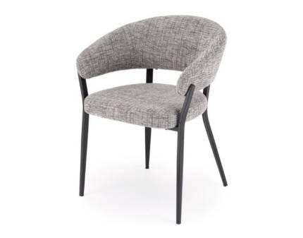 Scaun tapitat K609 material textil grey 58x56xH77cm, picioare negru 