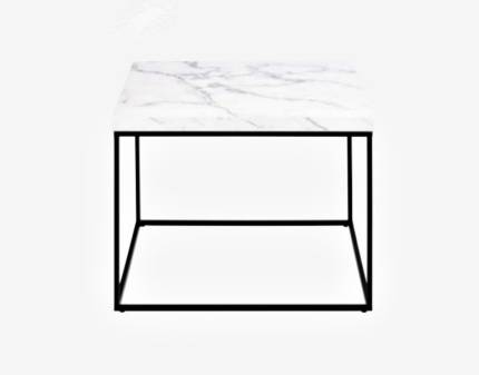 Masuta BAREA din PAL Egger cu efect de marmura alba, metal negru 60x60xH45cm