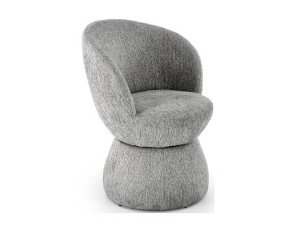 Scaun tapitat K581 design curbat, modern, material textil grey 63x62xH82cm, cadru si picior tapitat grey