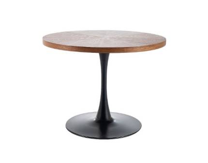 Masa AMADEO din MDF si furnir natural nuc, metal negru 100xH76cm