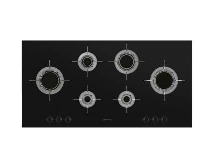 Plita incorporabila vitroceramica pe gaz Smeg Dolce Stil Novo PVL6106CN, 100 cm, negru