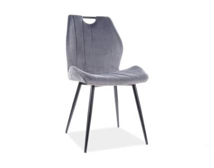 Scaun tapitat ARCO VELVET catifea grey 51x58xH91cm, picioare negre