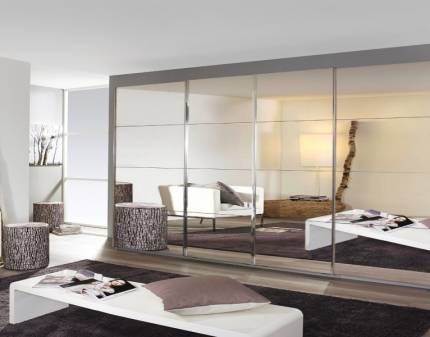 Dulap alb alpin/4 usi oglinda 361x230x62cm SYNCRONO