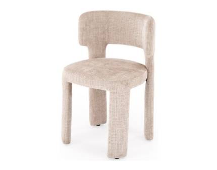 Scaun tapitat K600 material textil beige 55x53xH80cm, picioare tapitate beige