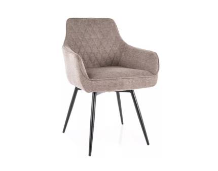  Scaun tapitat SERVIO VELVET rotativ, catifea cappuccino 55x58xH88cm, picioare negre