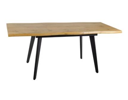 Masa extensibila FRESNO ARTISAN din furnir stejar, metal negru 150-210x90xH76cm