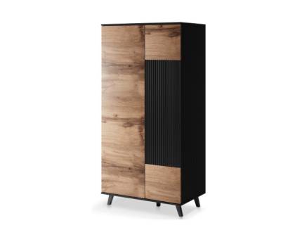 Dulap cu 2 usi S-1 RANDOM 90x182x55cm stejar/ negru