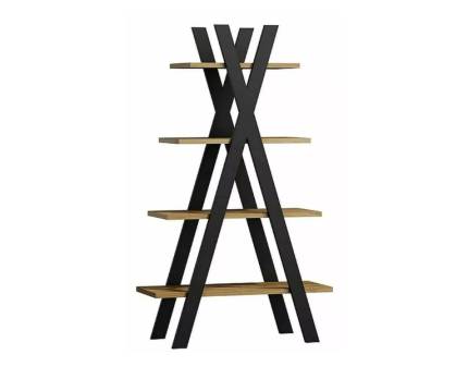 Biblioteca cu 4 rafturi TIPI 80x136x30cm stejar wotan/ negru