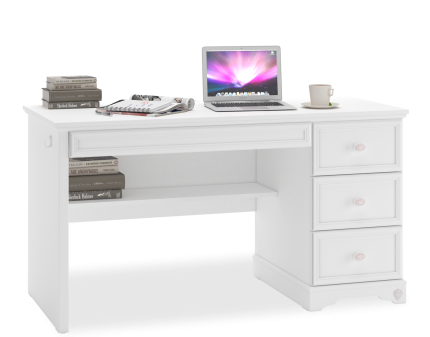 Birou cu 4 sertare RUSTIC 138x62xH75cm alb
