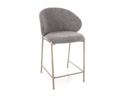 Scaun tapitat pentru bar KIOTO H-2 material textil grey 54x56xH90cm, picioare casmir 