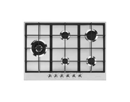 Plita incorporabila pe gaz Smeg Classic PX375L, 75 cm, inox antiamprenta