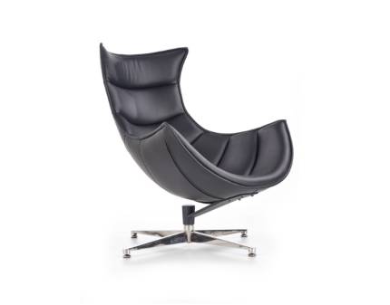 Fotoliu BLACK LUXOR rotativ, cu design contemporan, picioare crom, confortabil 86x94xH96cm