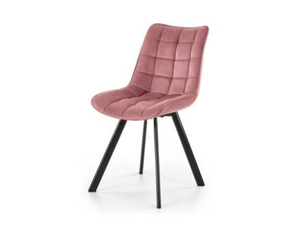 Set 6 scaune tapitate K332 catifea pink 46x61xH84cm, picioare negre