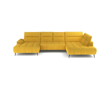 Coltar cu reglaj electric MONTANA XL cu tetiere reglabile, spatar reglabil, gaben ocru 389x220x185cm